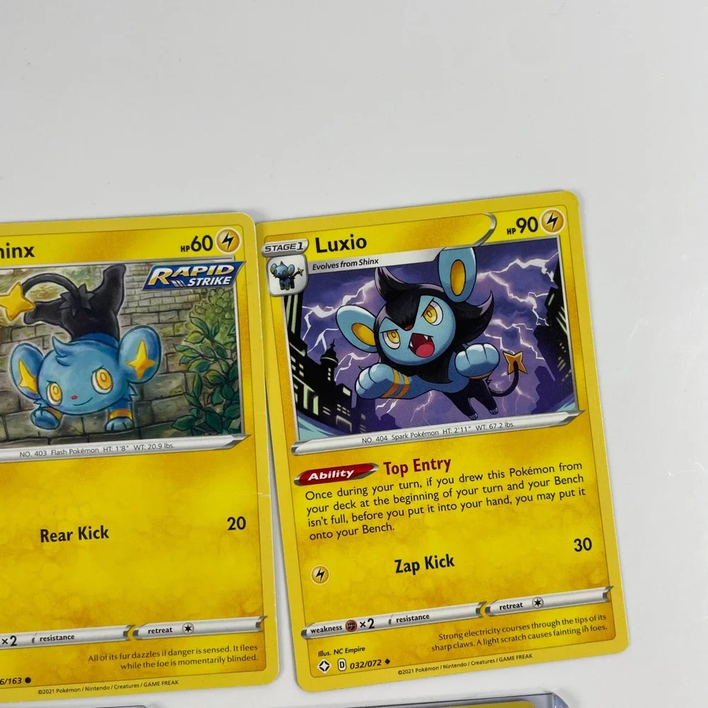 Pokemon Card Lot Shinx Luxio Luxray Reverse Holo Shining Fates Battle Styles 9ct
